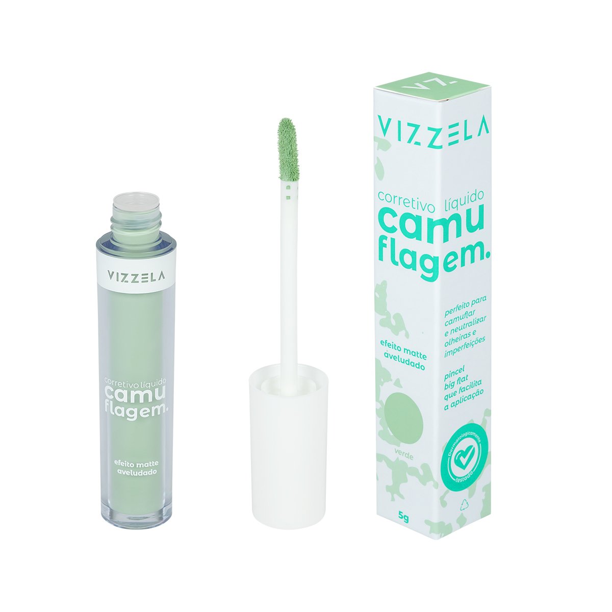 7908517901502 Corretivo Camuflagem - Vizzela - Verde - Imagem 1