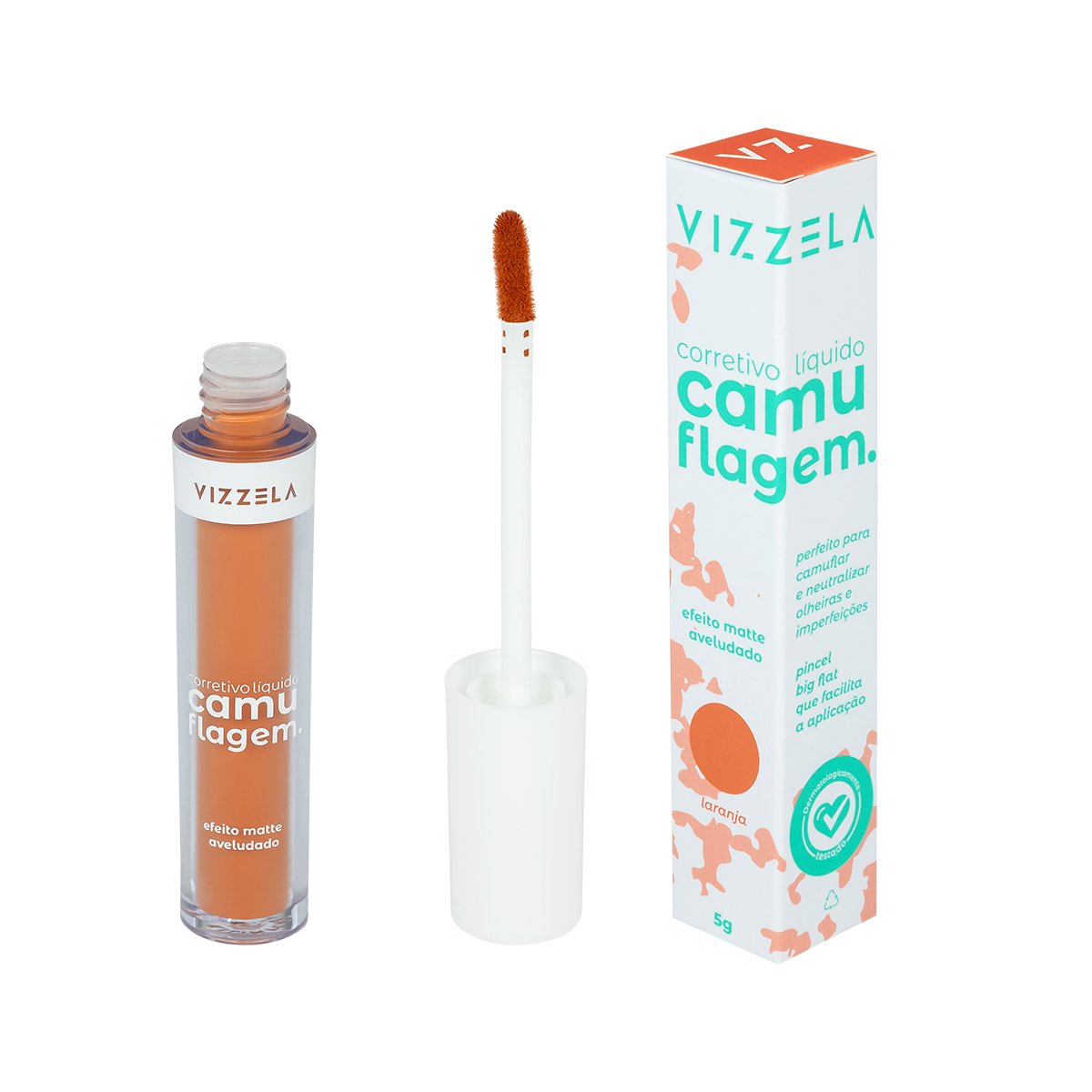 7908517901595 Corretivo Camuflagem - Vizzela - Laranja - Imagem 1