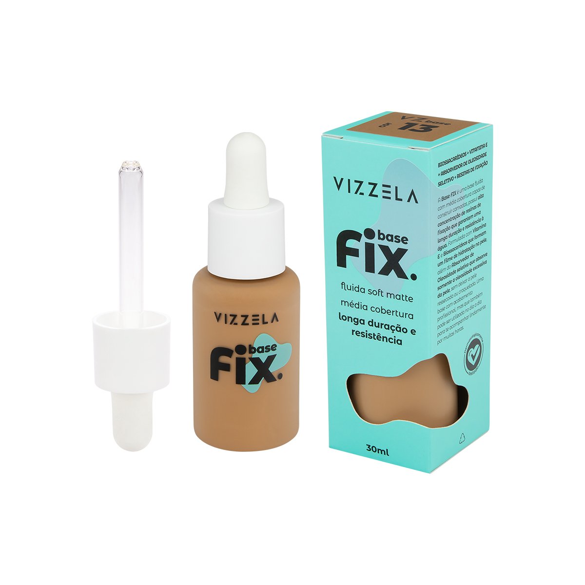 7908517901854 Base Líquida Fix - Vizzela - Cor 13 - Imagem 1