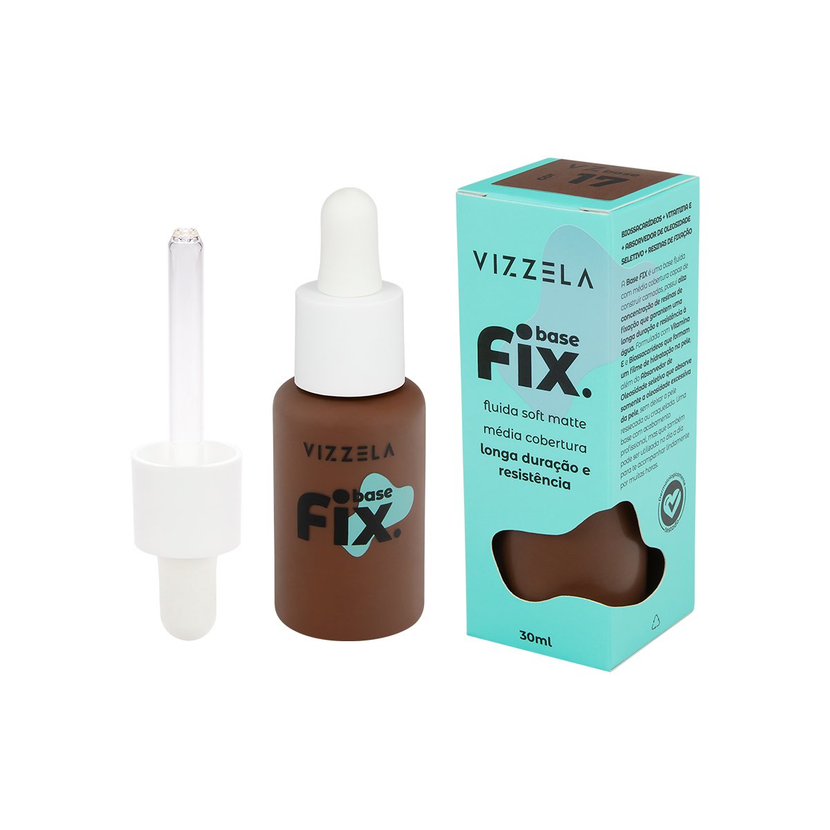7908517901892 Base Líquida Fix - Vizzela - Cor 17 - Imagem 1