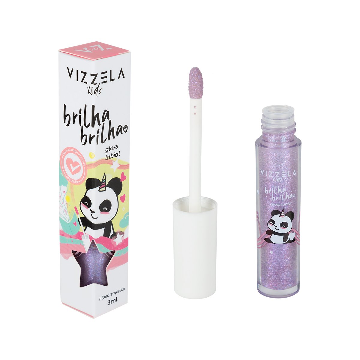 7908517905517 Gloss Infantil Brilha Brilha - Vizzela Kids - Aurora - Imagem 1