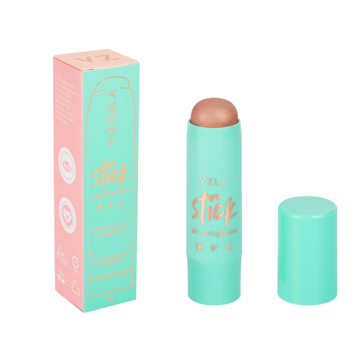 7908517906651 Stick Iluminador Shine & Glow - Vizzela - Cor 02 - Imagem 1